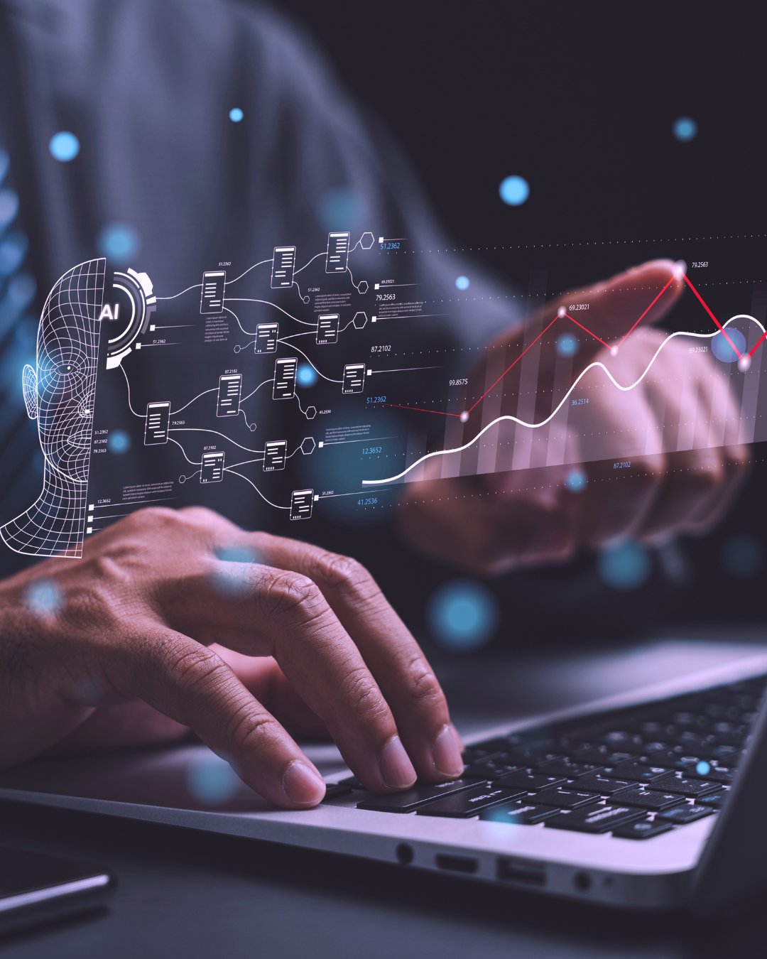 Tecnologia e dados visualizados em tempo real